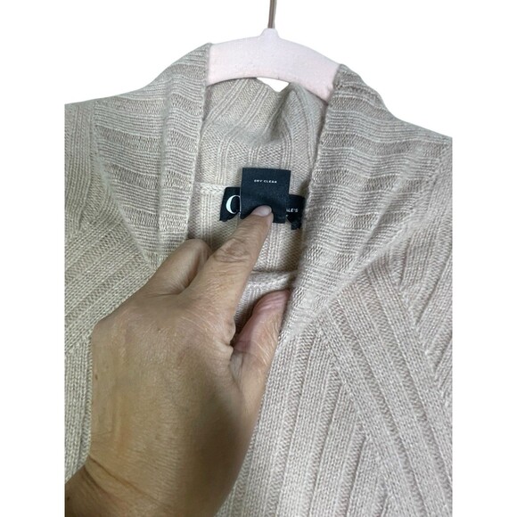 C by Bloomingdales Ribbed Mock Neck Women's Sweater Cashmere Size XS Neutral - Picture 6 of 10